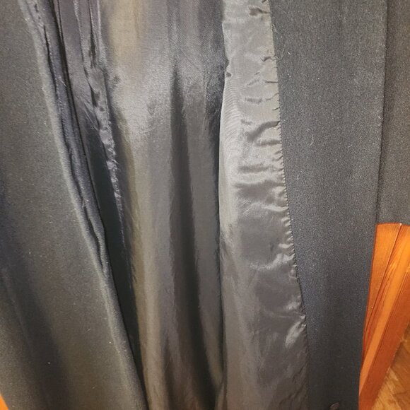 Women's Size 14 Bromley Black 100% Wool Lined Full Length Coat - Picture 4 of 8